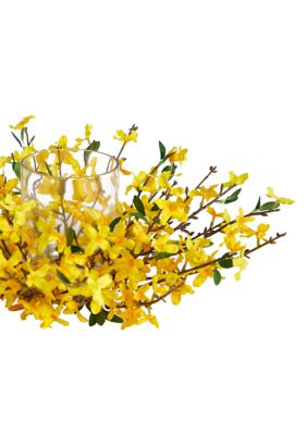 16-Inch Artificial Forsythia Candelabrum