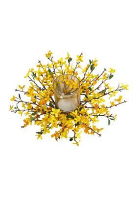 16-Inch Artificial Forsythia Candelabrum