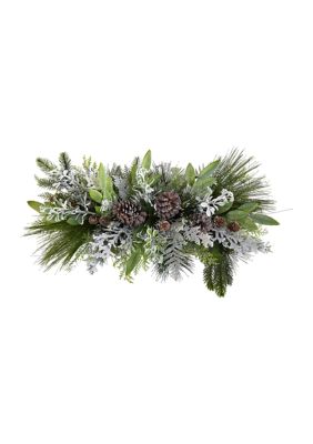 26 Inch Holiday Flocked Winter Christmas Artificial Arrangement Cutting Board Wall Décor or Table Arrangement