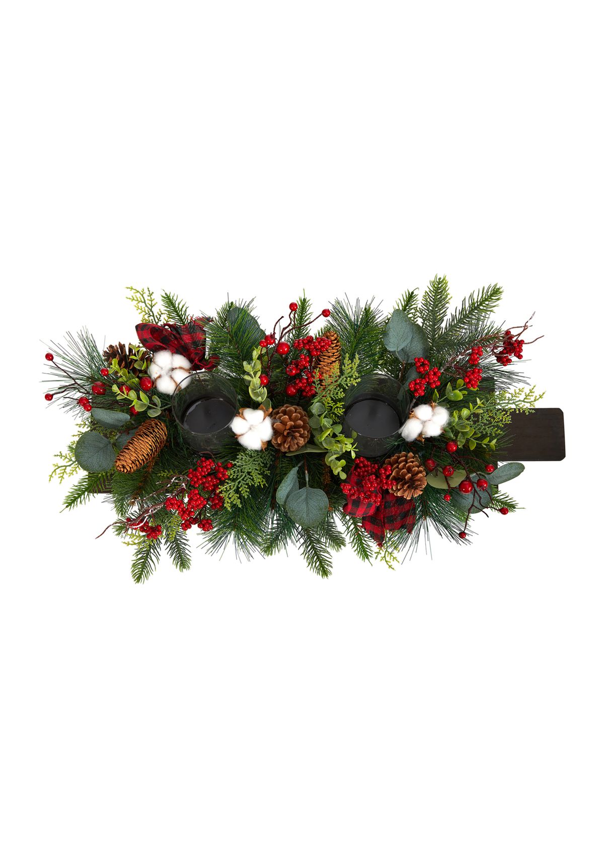 24 Inch Holiday Berries, Pinecones, and Eucalyptus Christmas Artificial Arrangement Cutting Board Wall Décor or Table Arrangement