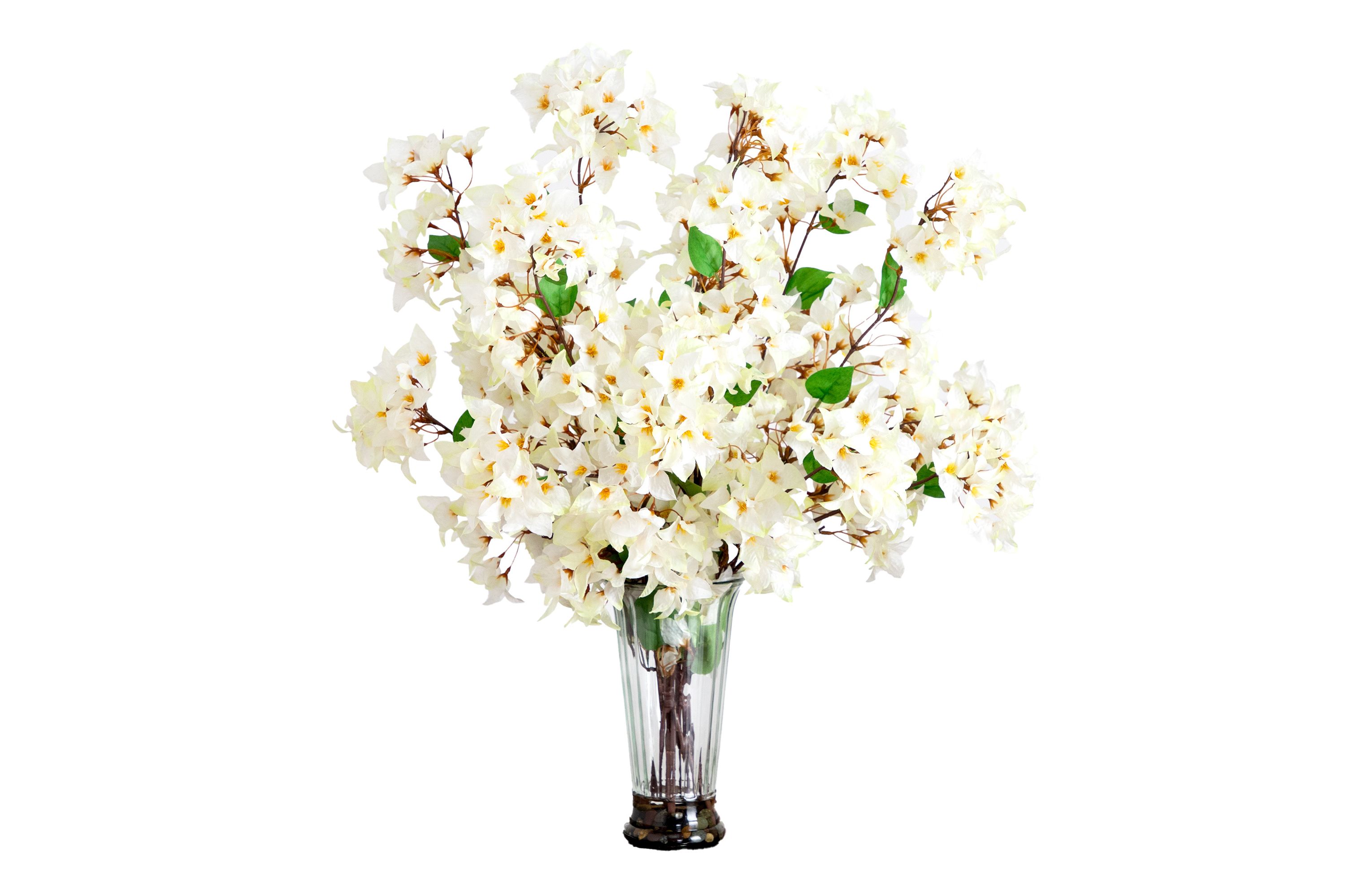 30in. Artificial Bougainvillea Arrangement in Glass Vase