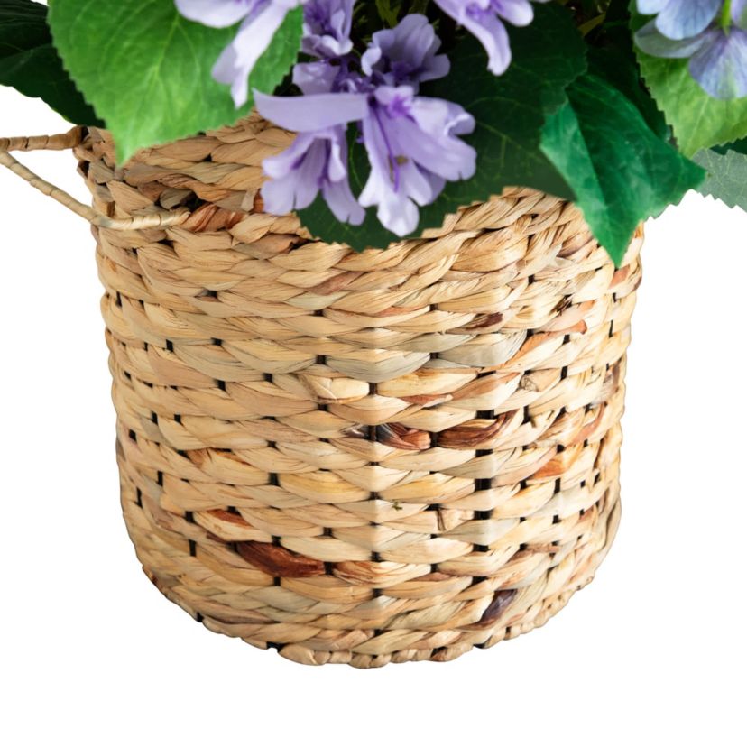 31-Inch Artificial Mixed Flower and Hydrangea Arrangement in Hyacinth Weave Basket