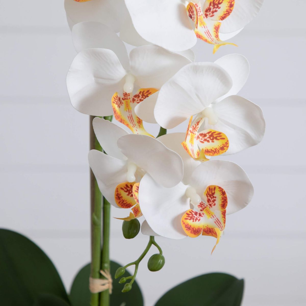 27-Inch  Artificial Triple Orchid Arrangement in Handmade Mexican Talavera Ceramic Planter