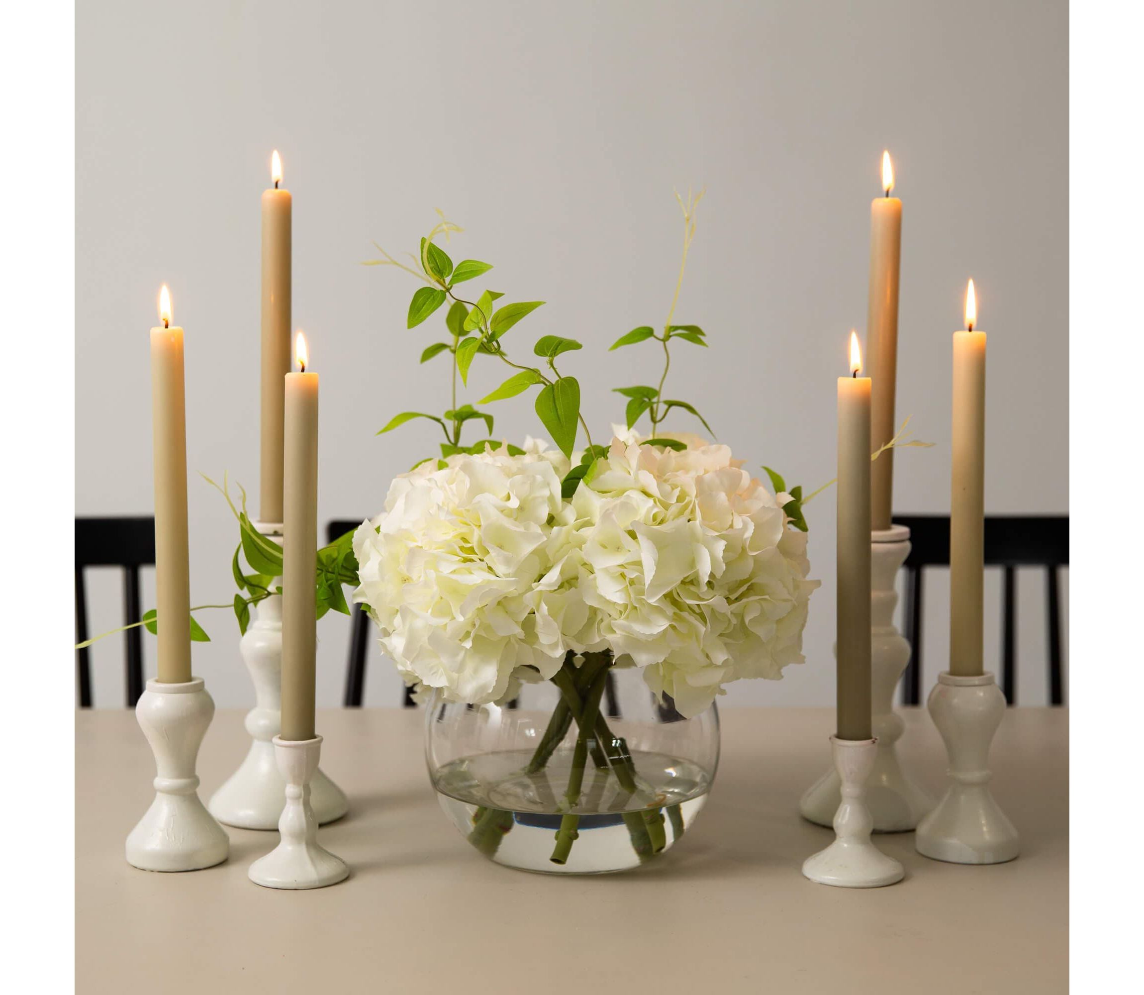 Wedding Collection 18-Inch Artificial Hydrangea Arrangement in Glass Vase