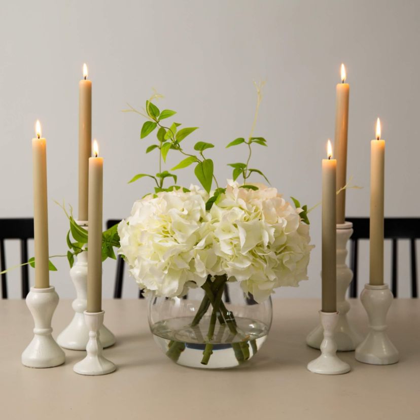 Wedding Collection 18-Inch Artificial Hydrangea Arrangement in Glass Vase