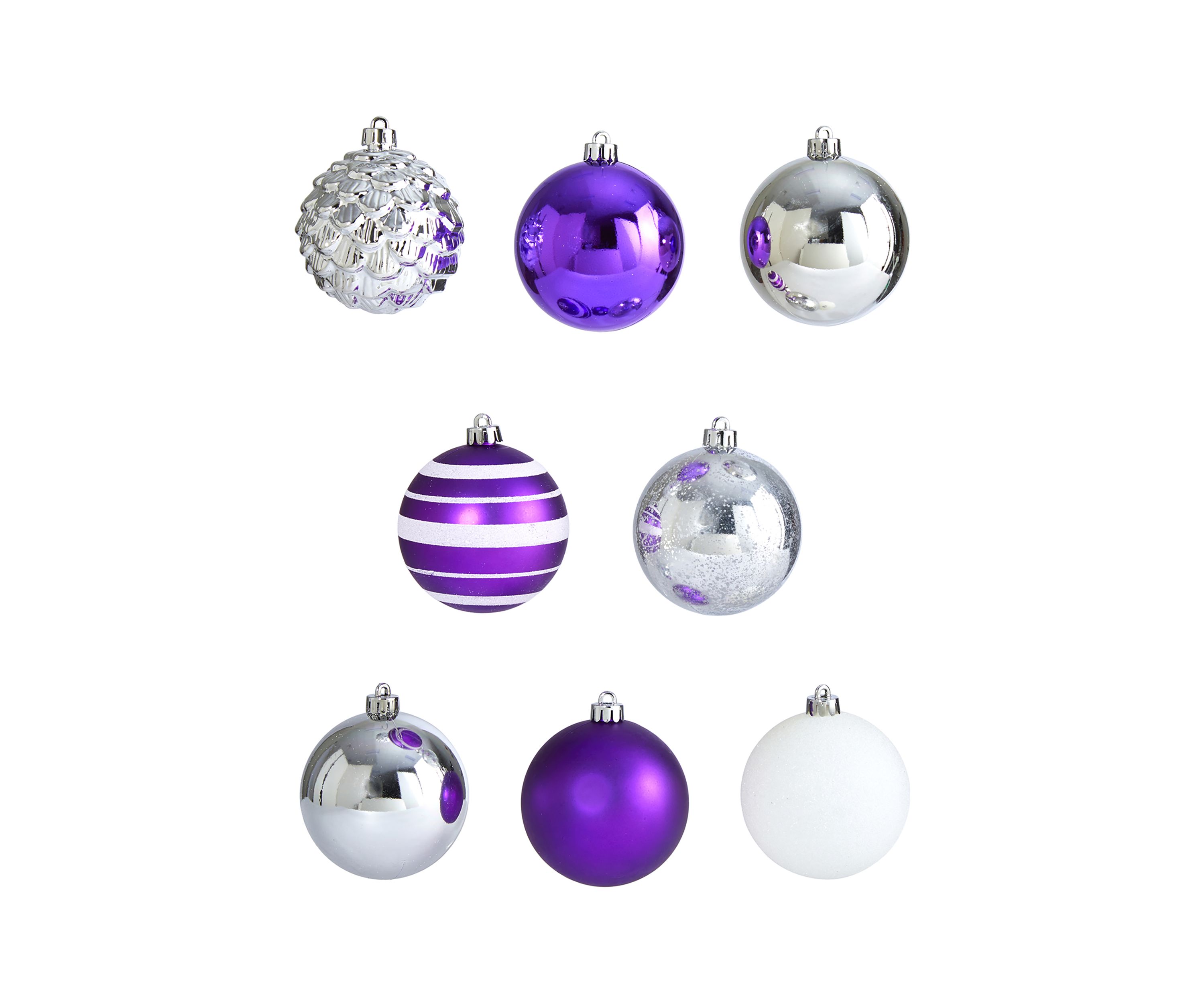 Holiday Shatterproof, 64 Count Christmas Tree Ornament Set with Reusable Box 