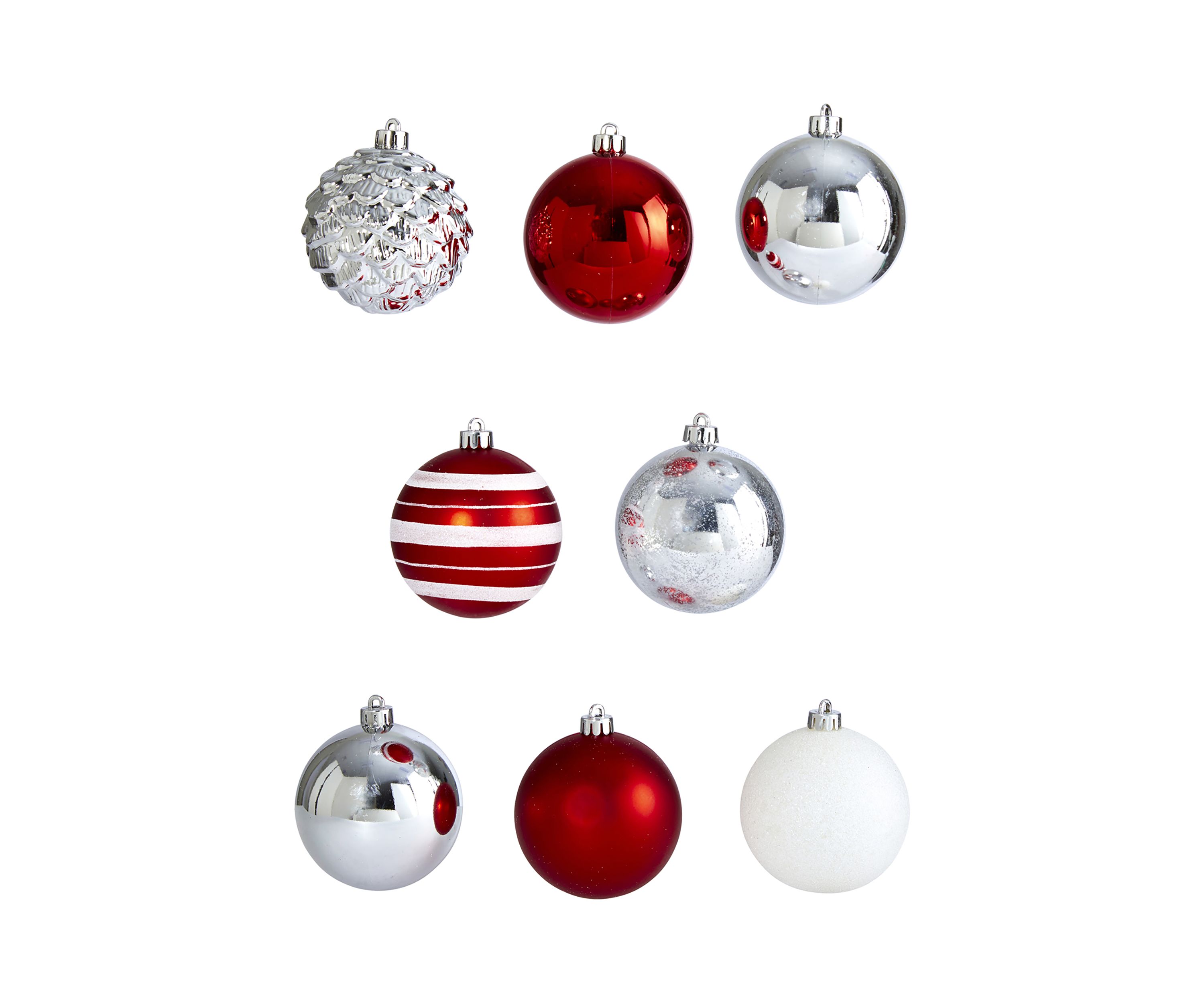 Holiday Shatterproof, 64 Count Christmas Tree Ornament Set with Reusable Box