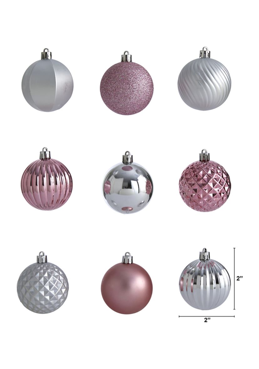 Holiday Shatterproof, 101 Count Christmas Tree Ornament Set with Reusable Tube