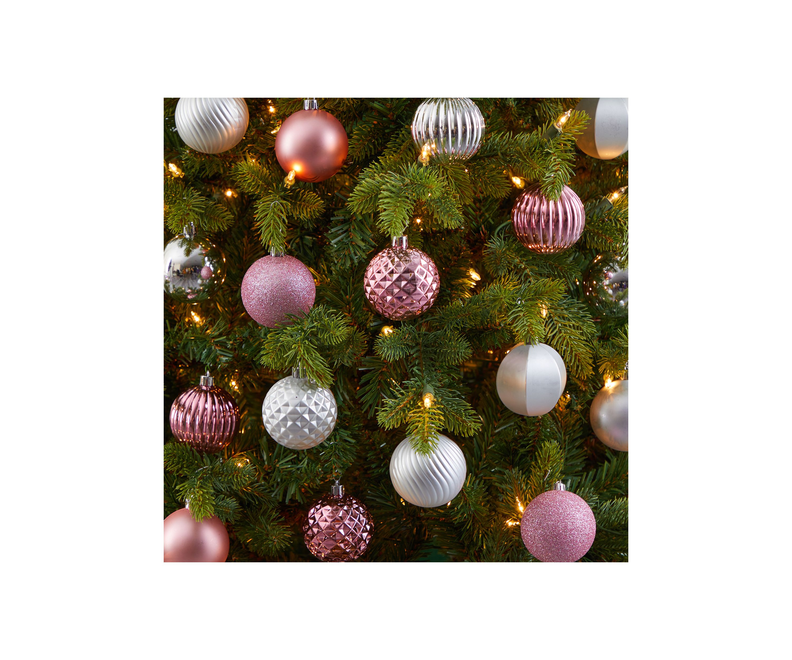 Holiday Shatterproof, 101 Count Christmas Tree Ornament Set with Reusable Tube