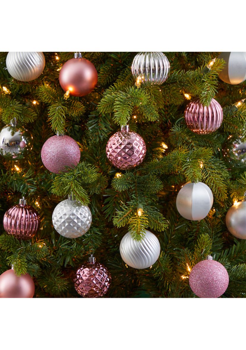 Holiday Shatterproof, 101 Count Christmas Tree Ornament Set with Reusable Tube