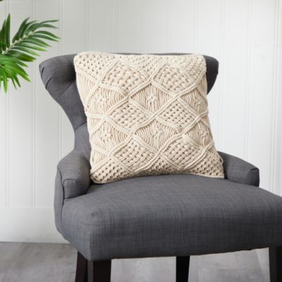 18-Inch Boho Cross Woven Macrame Decorative Pillow Cover