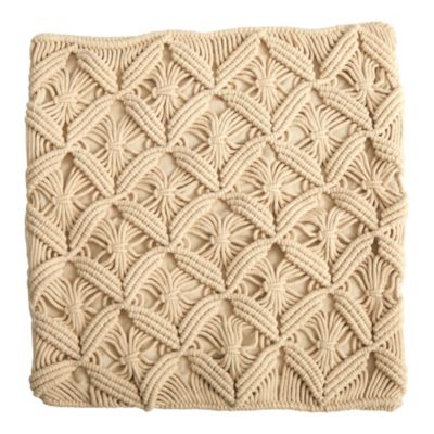 18-Inch Boho Diamond Woven Macrame Decorative Pillow Cover