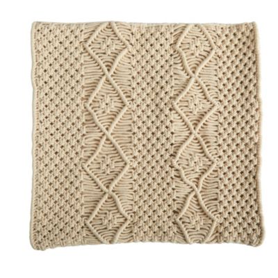 16-Inch Boho Woven Macrame Decorative Pillow Cover