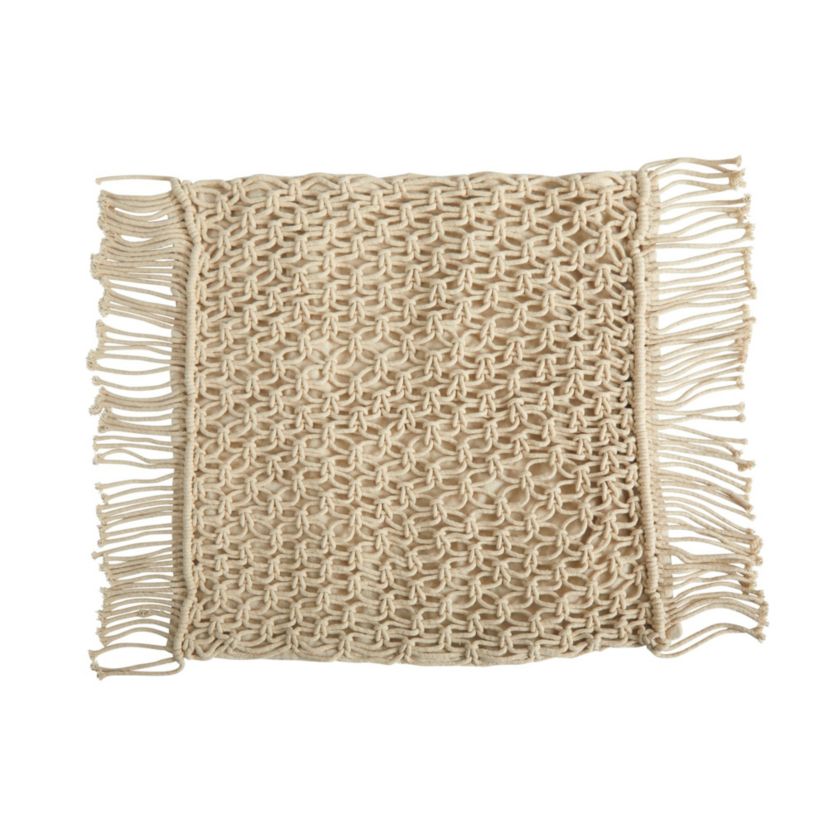 18-Inch Boho Fringed Woven Macrame Decorative Pillow Cover