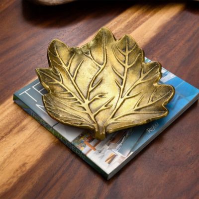 10in. Gold Tree of Life Leaf Decorative Accent Tray