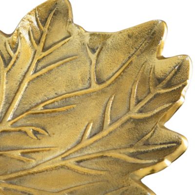 10in. Gold Tree of Life Leaf Decorative Accent Tray