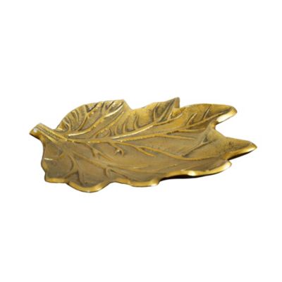 10in. Gold Tree of Life Leaf Decorative Accent Tray