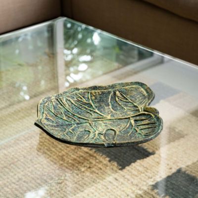 10in. Leaf Shaped Decorative Accent Tray