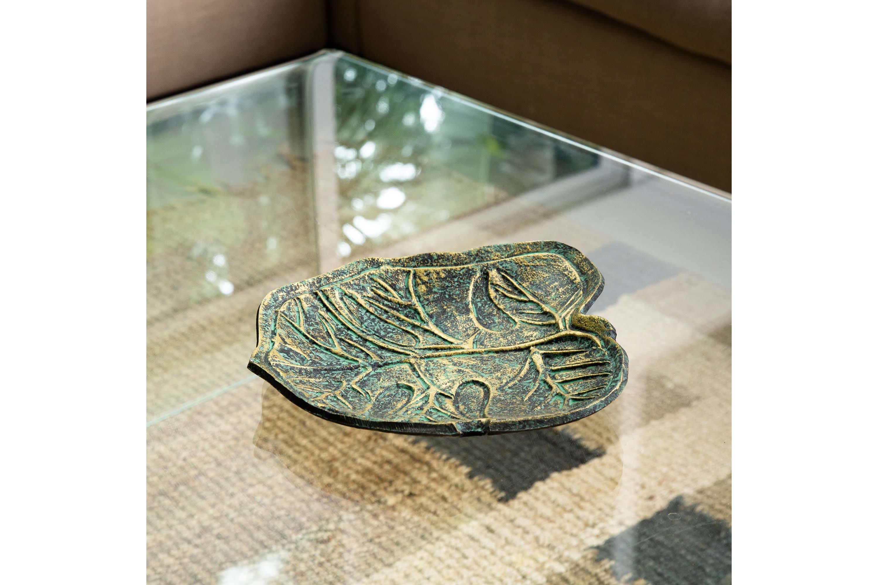 10in. Leaf Shaped Decorative Accent Tray