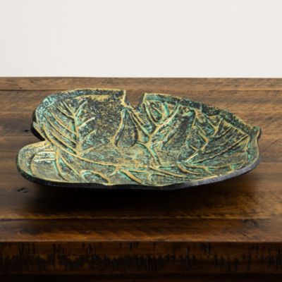 10in. Leaf Shaped Decorative Accent Tray