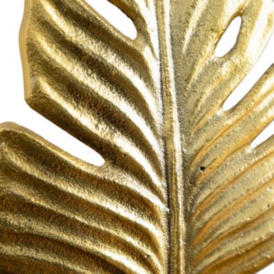 15.5in. Golden Leaf Sculpture Decorative Accent