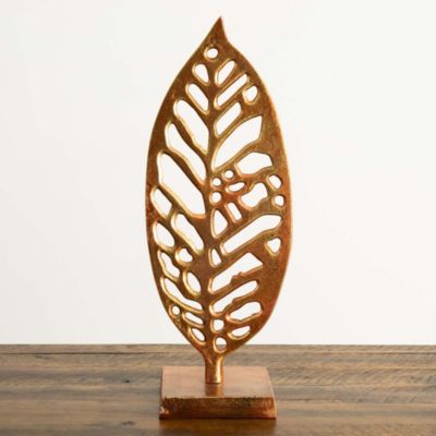 17in. Copper Beech Sculpture Decorative Accent