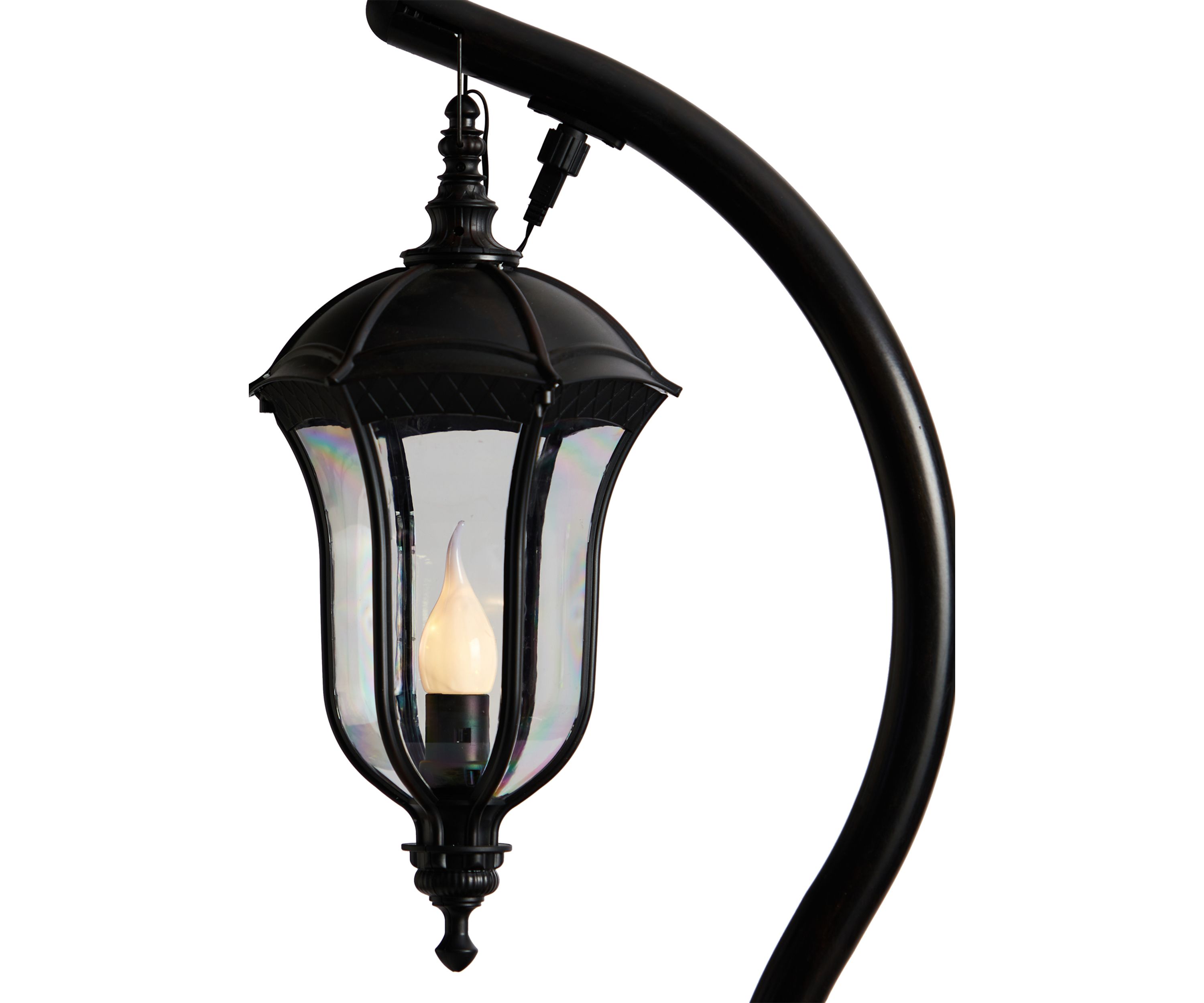 5 Holiday Decorated Lamp Post with Artificial Christmas Greenery, Berries and 30 LED Lights 