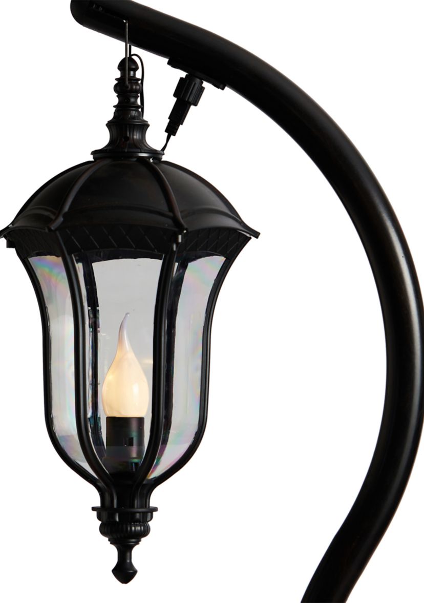 5 Holiday Decorated Lamp Post with Artificial Christmas Greenery, Berries and 30 LED Lights 