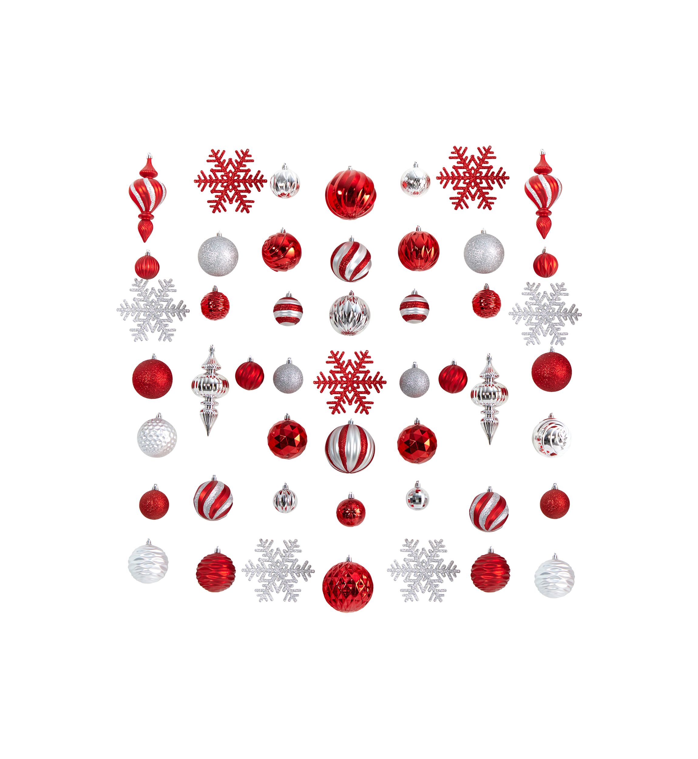 Holiday Deluxe Shatterproof, 81  Count Christmas Tree Ornament Box Set, Re-Useable Container