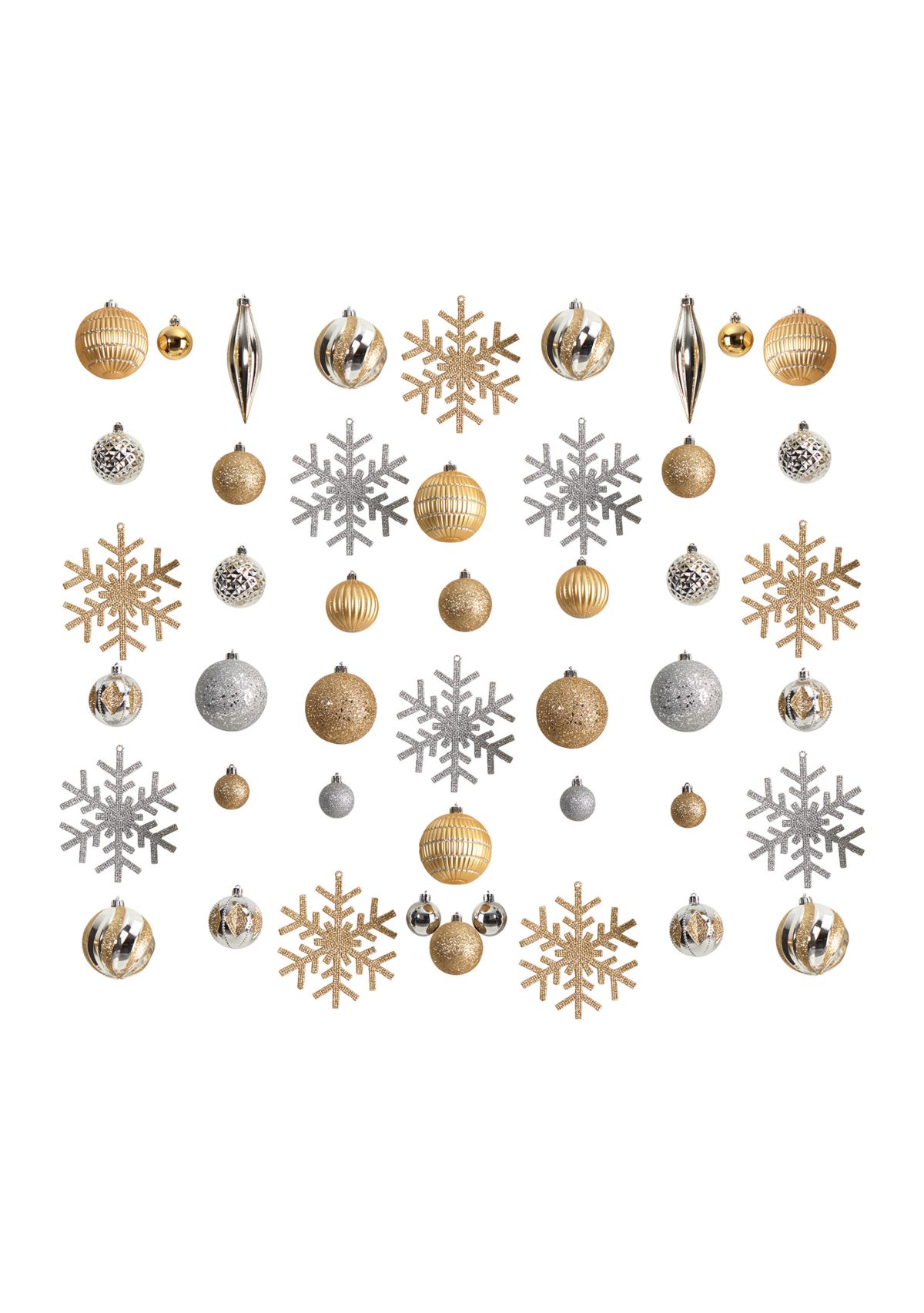 Holiday Deluxe Shatterproof, 60 Count Christmas Tree Ornament Box Set, Re-Useable Container