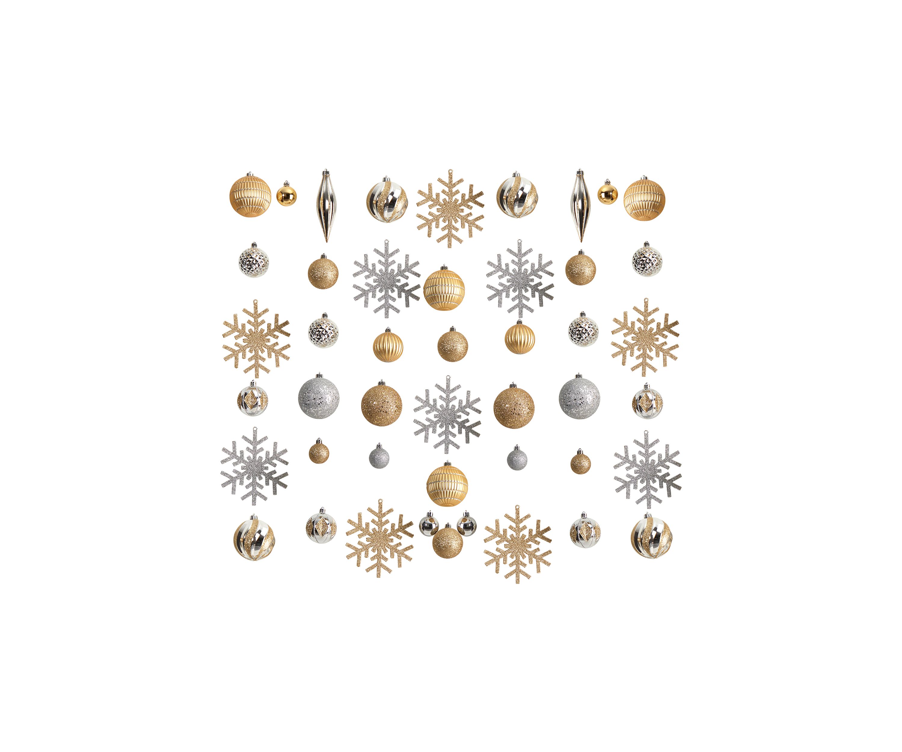 Holiday Deluxe Shatterproof, 60 Count Christmas Tree Ornament Box Set, Re-Useable Container