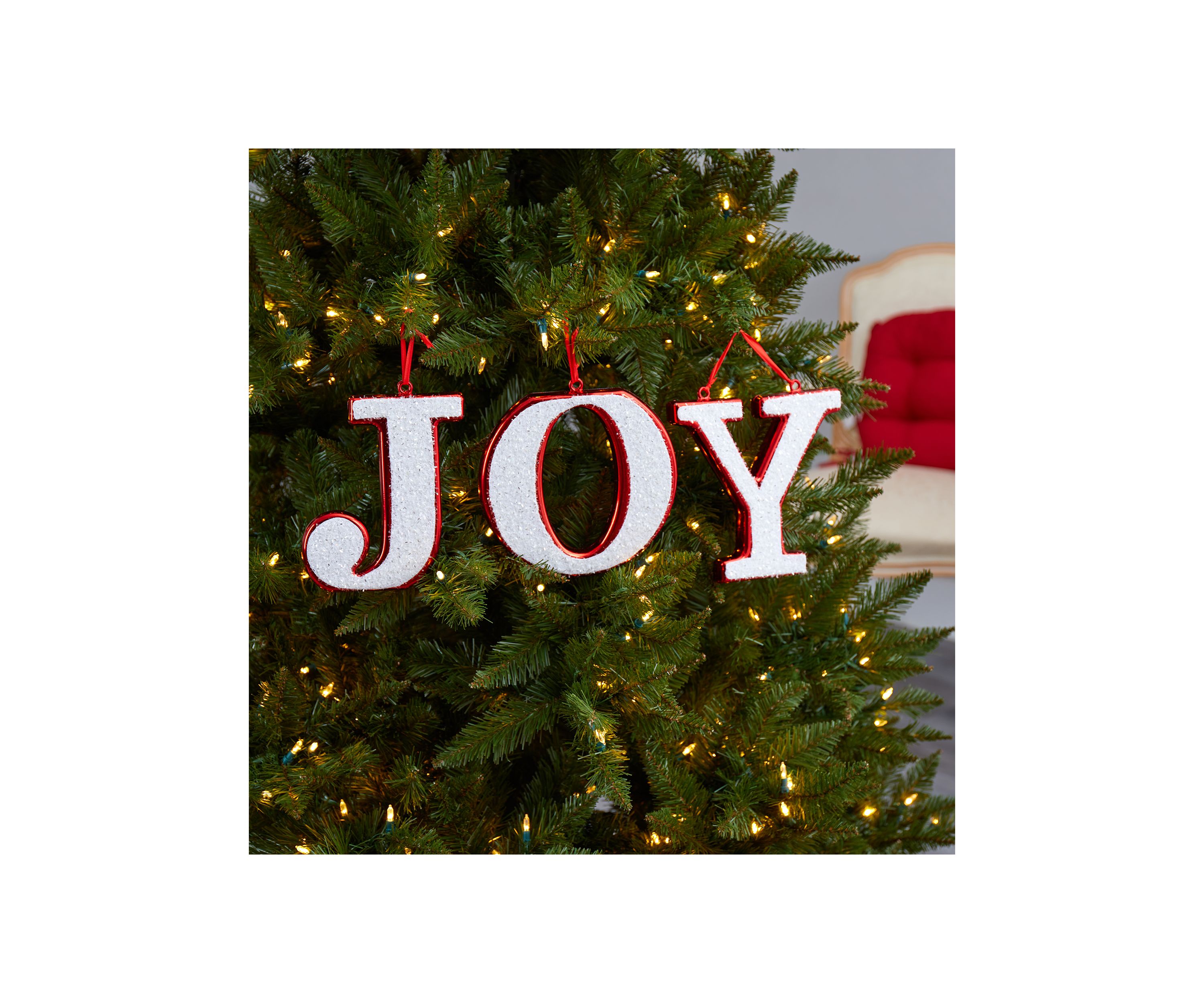 8.5 Inch JOY Holiday Deluxe Shatterproof Ornament Set