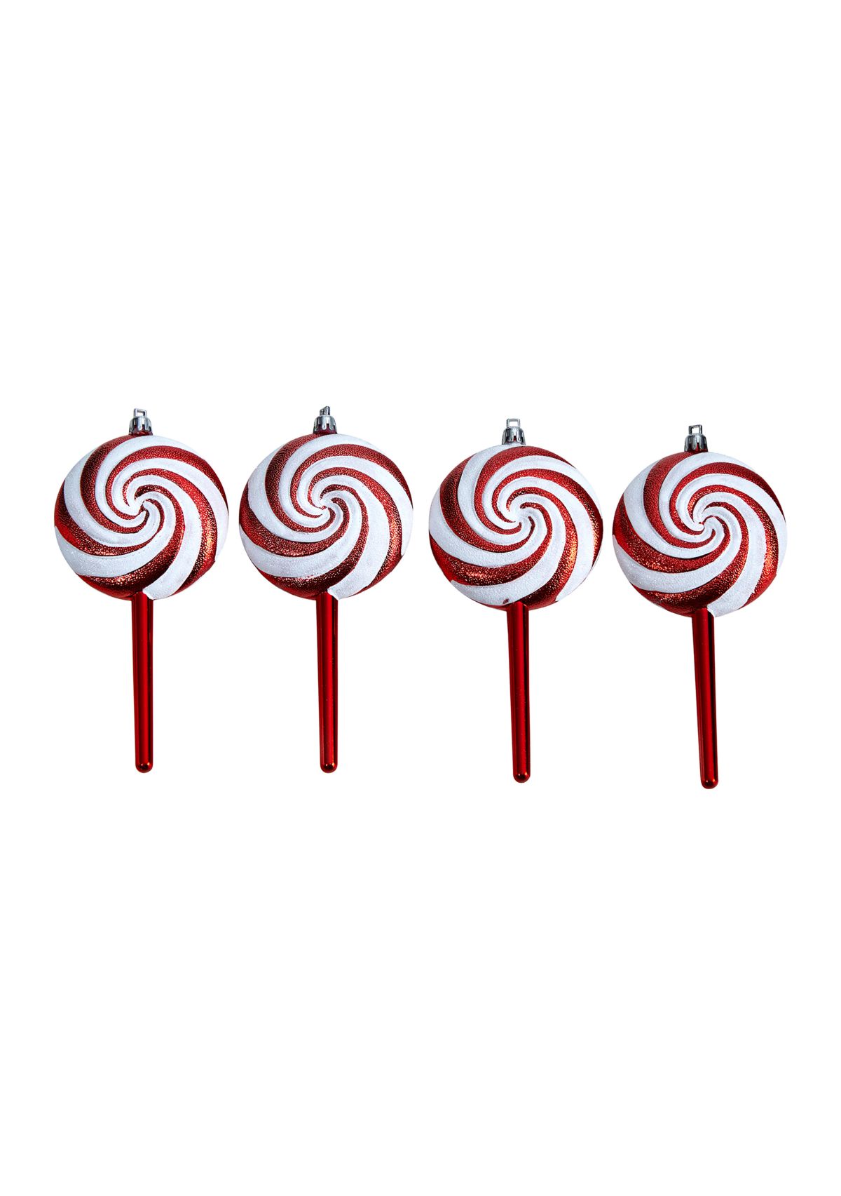 7 Inch Candy Cane Lollipop Holiday Deluxe Christmas Shatterproof Ornament Set of 4