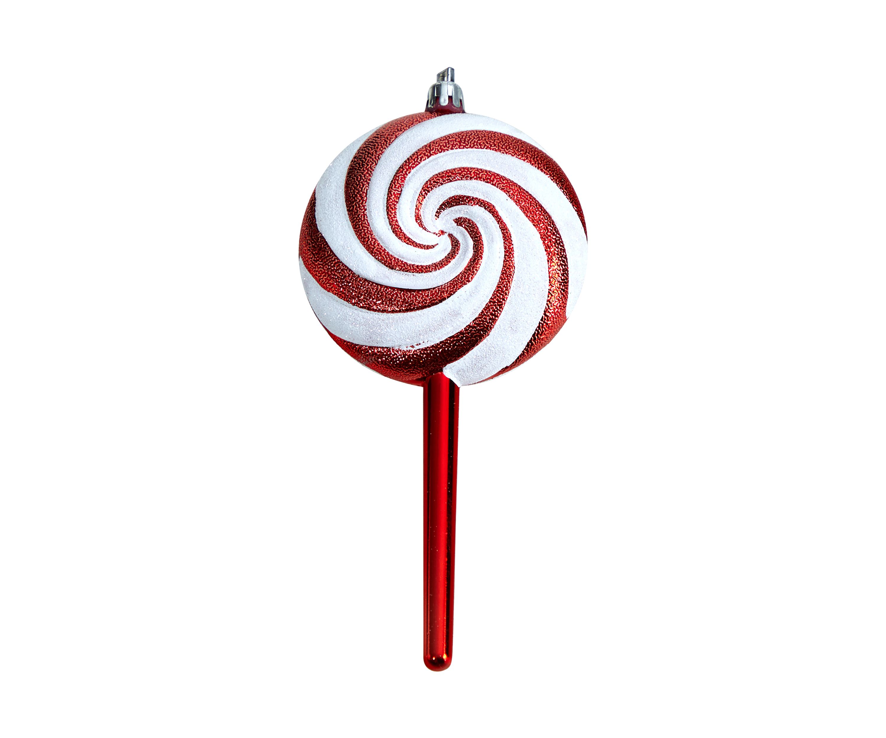 7 Inch Candy Cane Lollipop Holiday Deluxe Christmas Shatterproof Ornament Set of 4