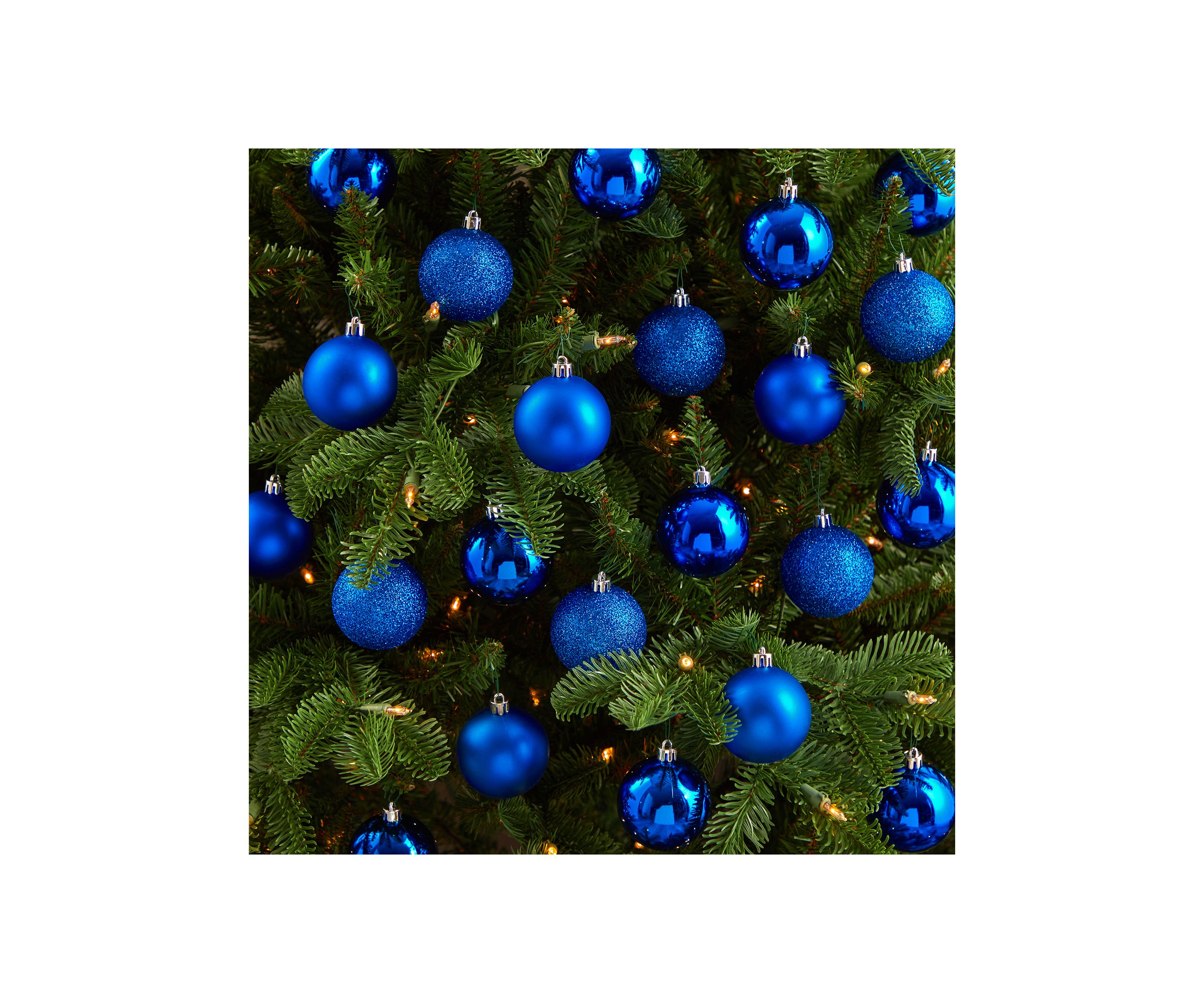 Holiday Christmas 30 Count 2.5 inch Shatterproof Ornament Set with Re-Useable Storage Container