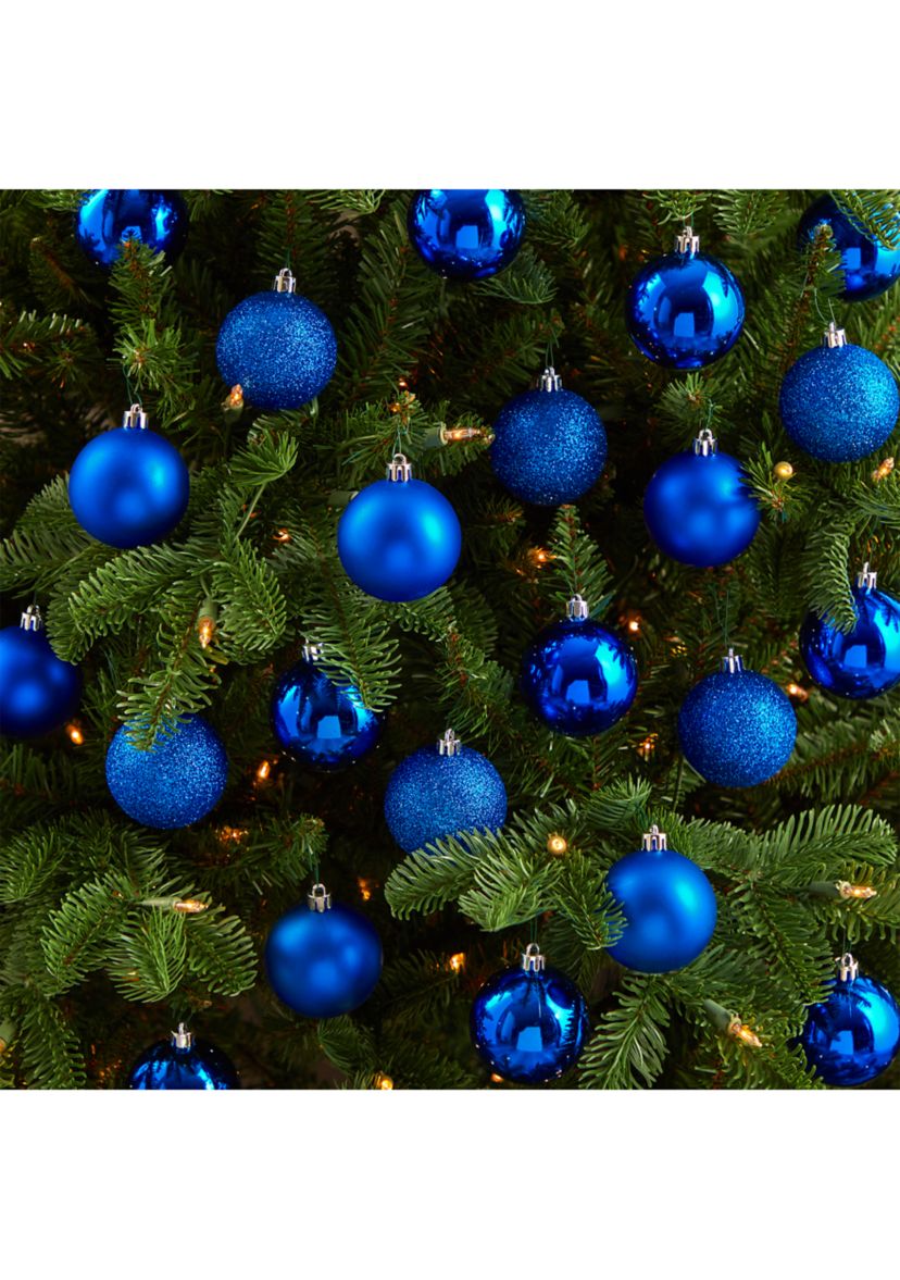 Holiday Christmas 30 Count 2.5 inch Shatterproof Ornament Set with Re-Useable Storage Container