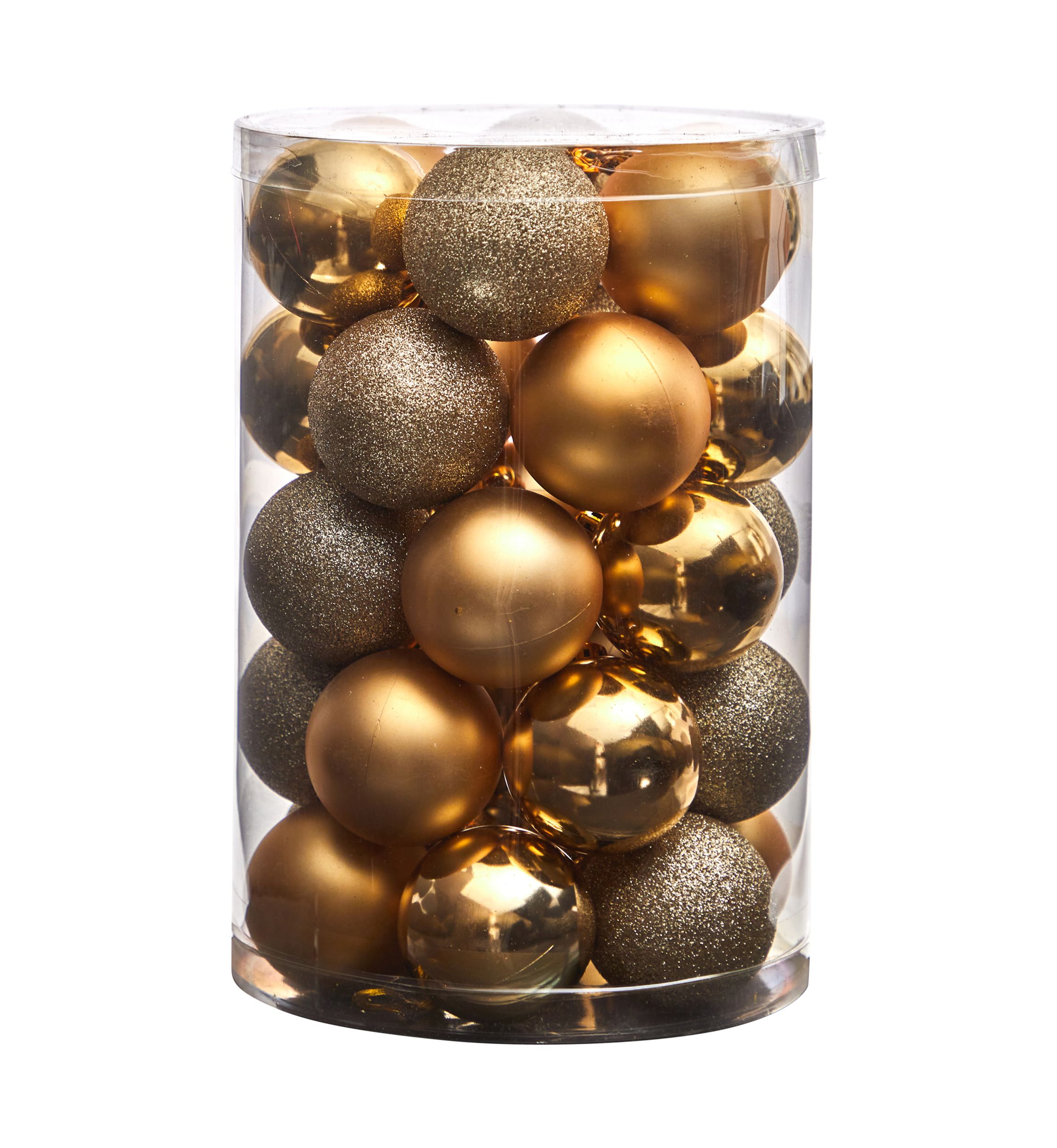 Holiday Christmas 2.5" Shatterproof Ornament Set with Reusable Storage Container
