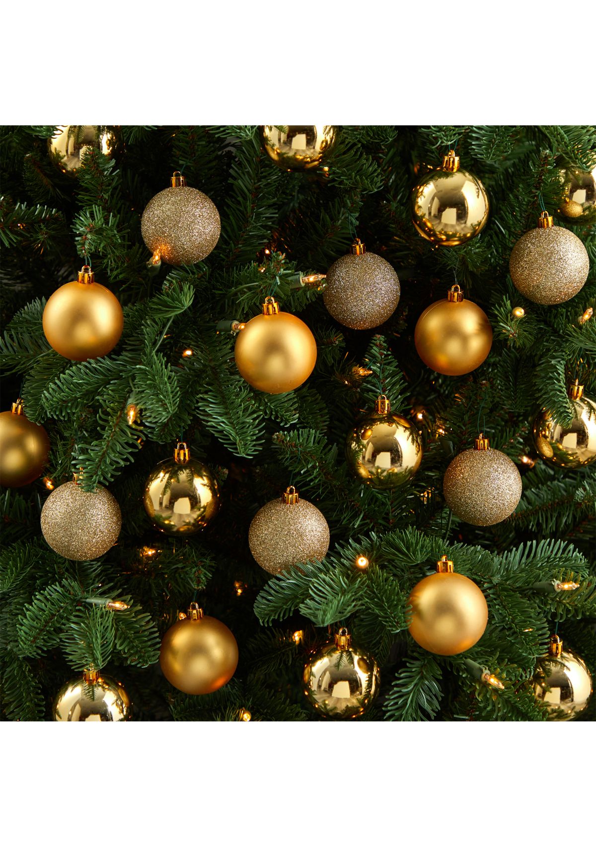 Holiday Christmas 2.5" Shatterproof Ornament Set with Reusable Storage Container