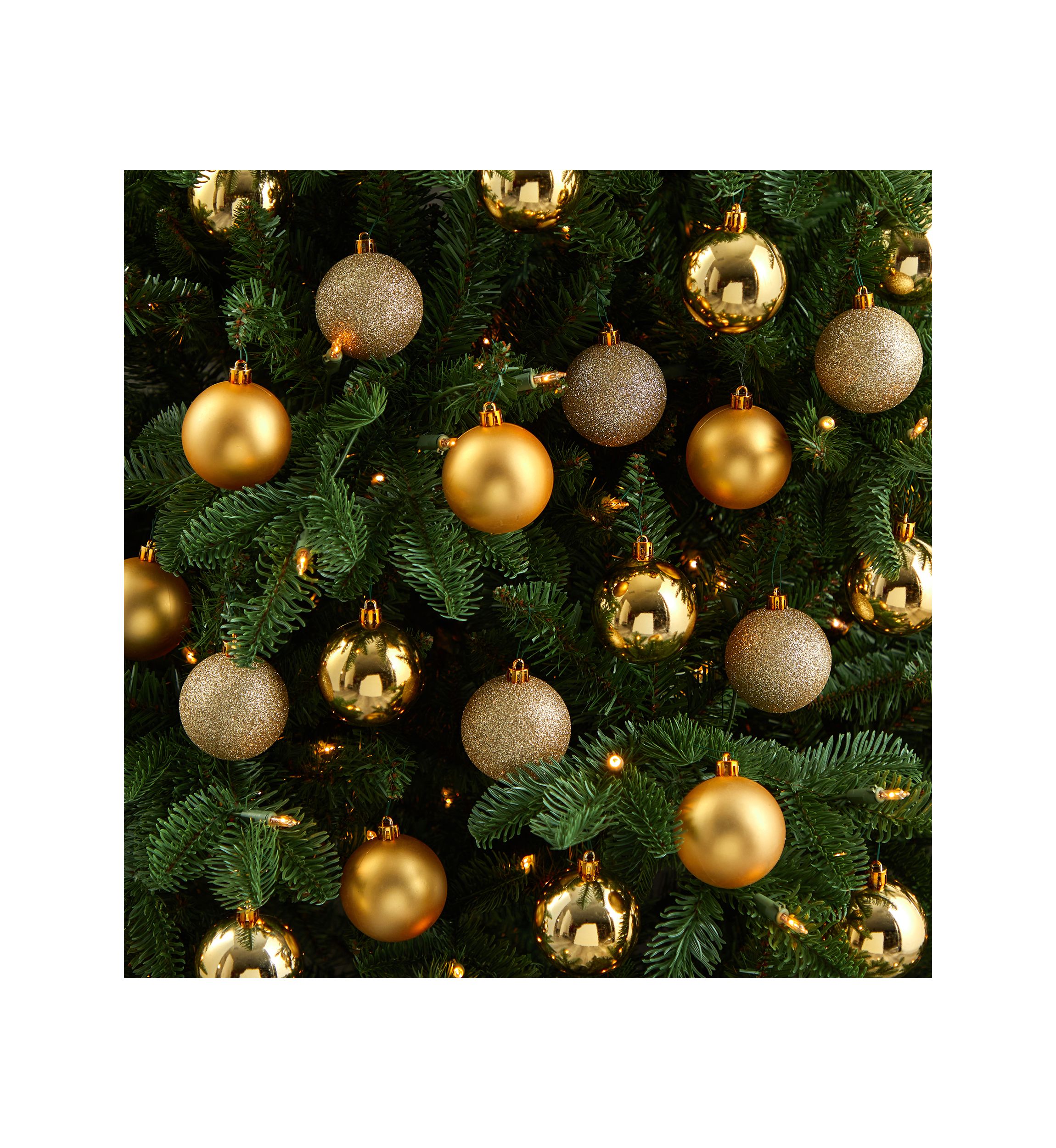 Holiday Christmas 2.5" Shatterproof Ornament Set with Reusable Storage Container
