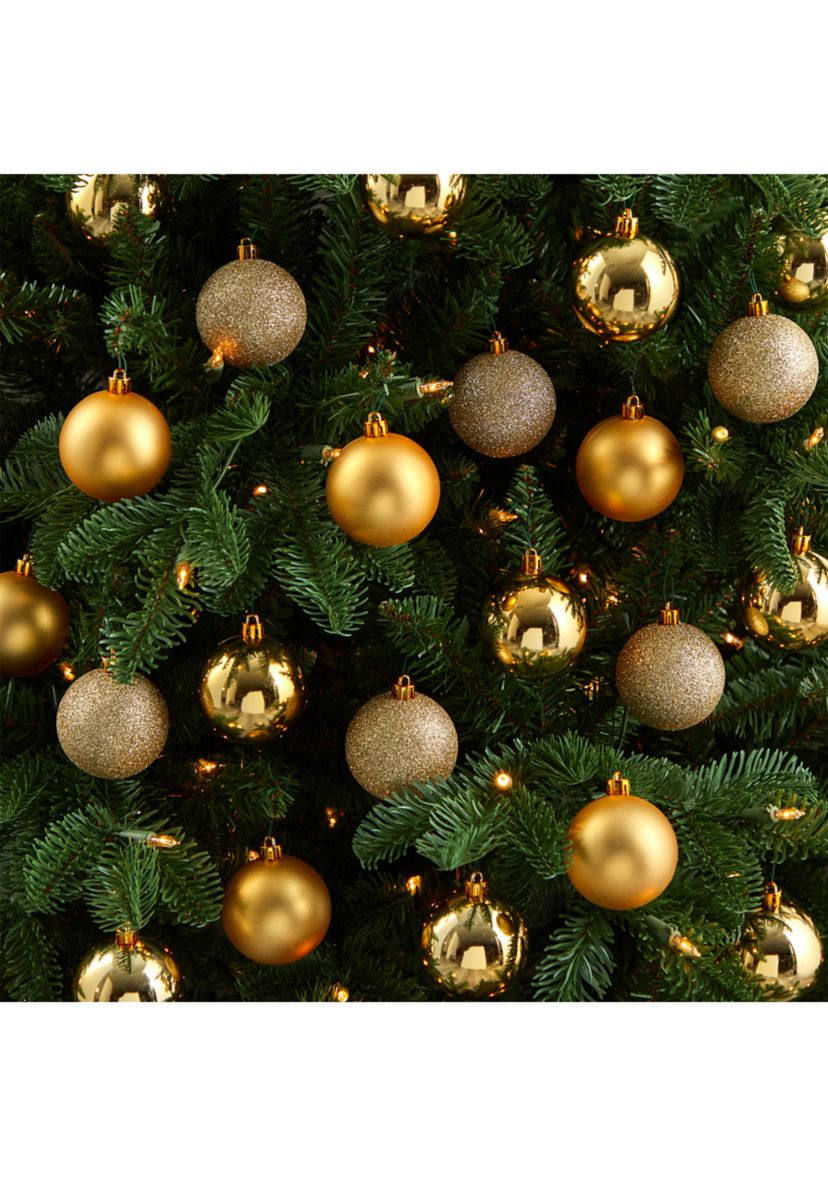 Holiday Christmas 2.5" Shatterproof Ornament Set with Reusable Storage Container