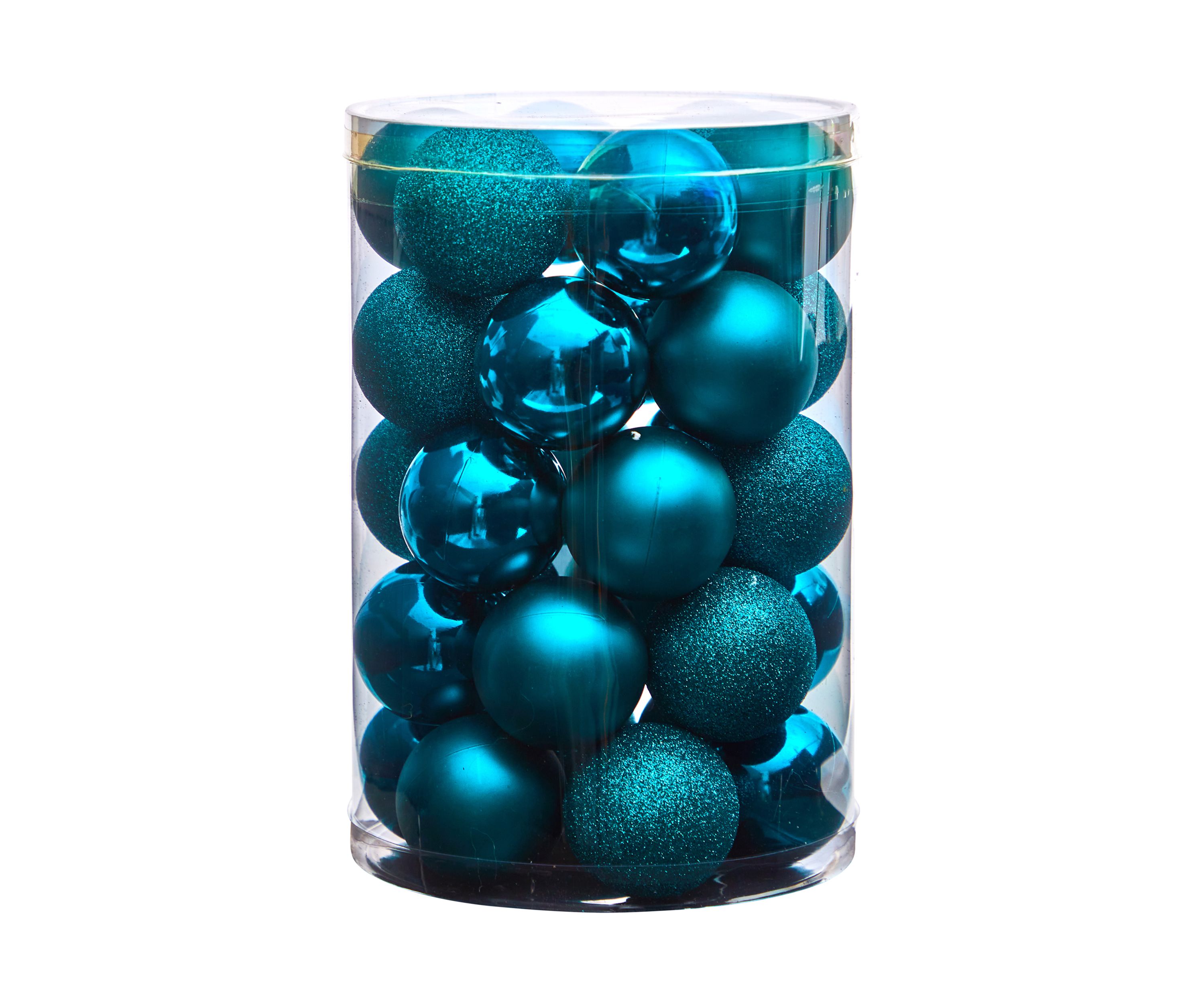Holiday Christmas 2.5" Shatterproof Ornament Set with Reusable Storage Container