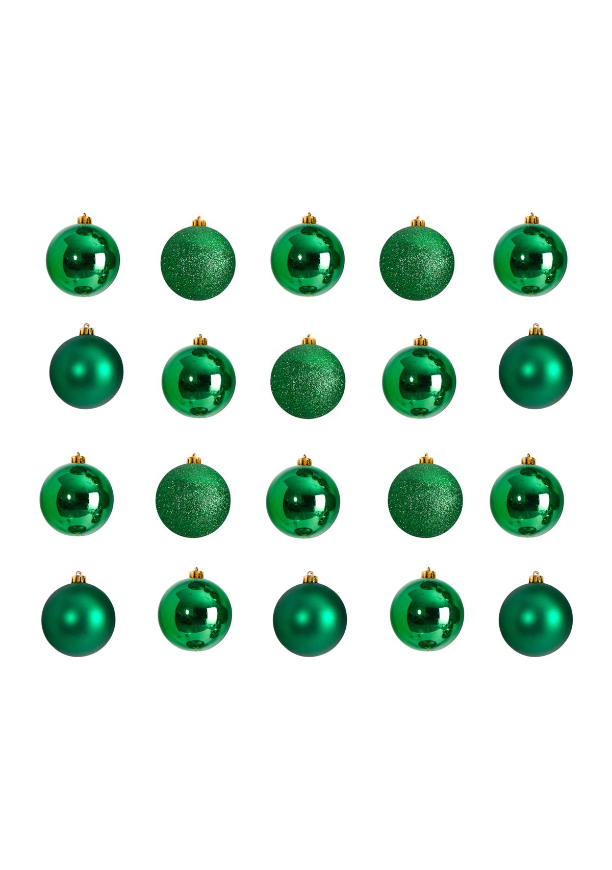 Holiday Christmas 20 Count 3 inch Shatterproof Ornament Set with Re-Useable Storage Container