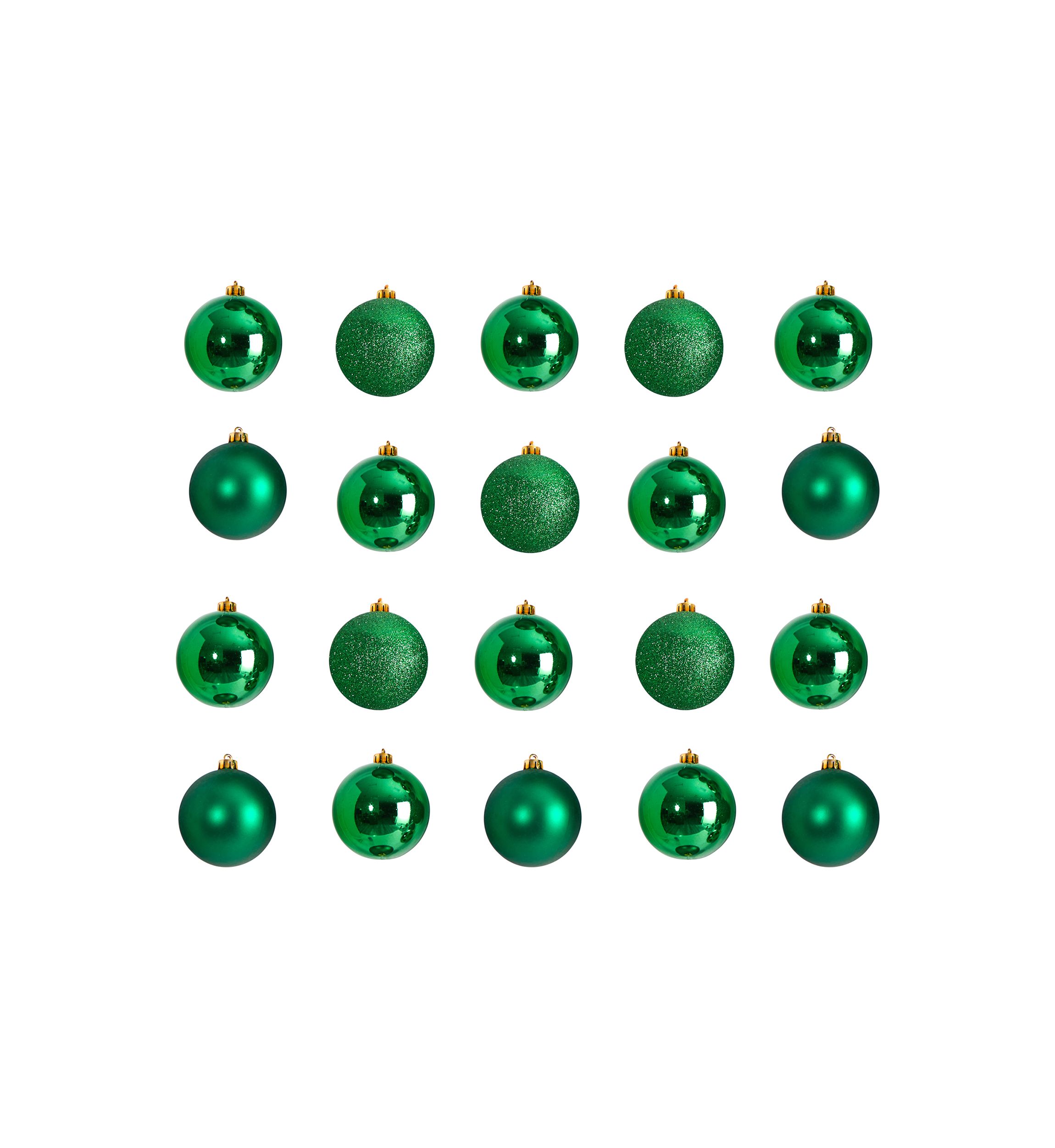 Holiday Christmas 20 Count 3 inch Shatterproof Ornament Set with Re-Useable Storage Container