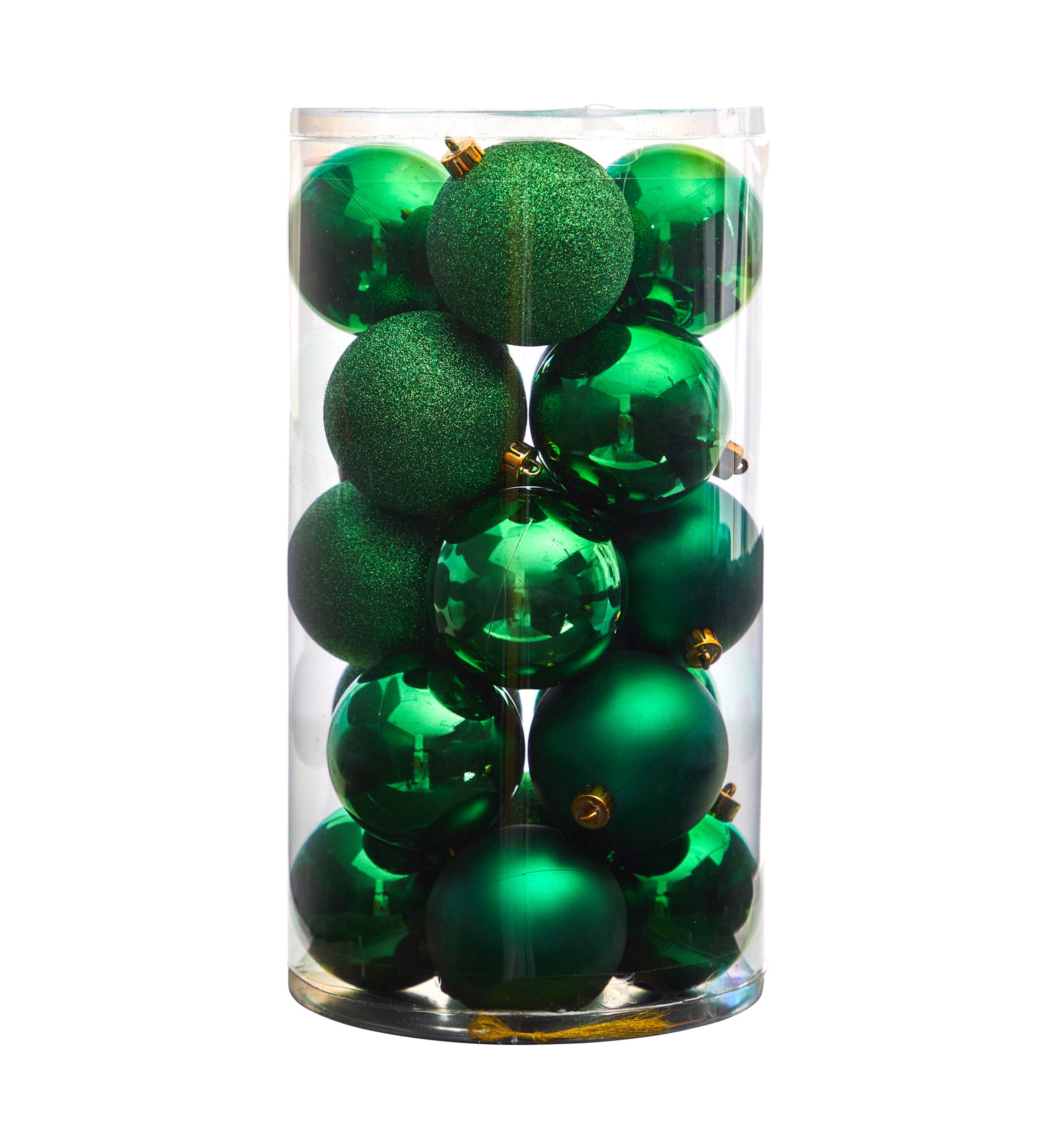 Holiday Christmas 20 Count 3 inch Shatterproof Ornament Set with Re-Useable Storage Container