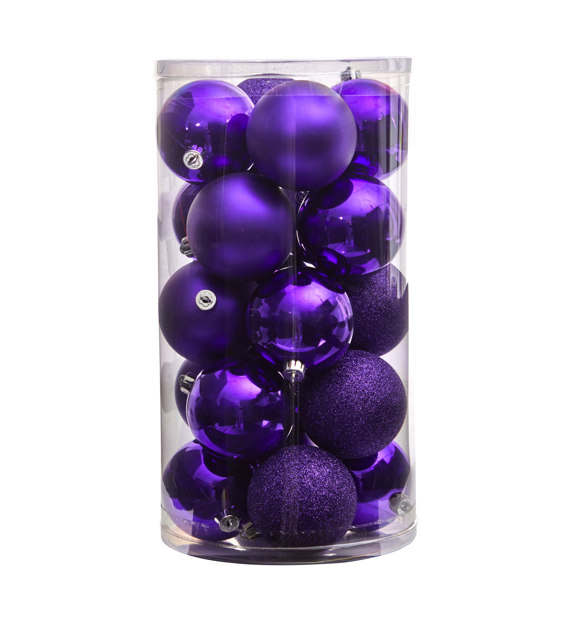 Holiday Christmas 20 Count 3 inch Shatterproof Ornament Set with Re-Useable Storage Container