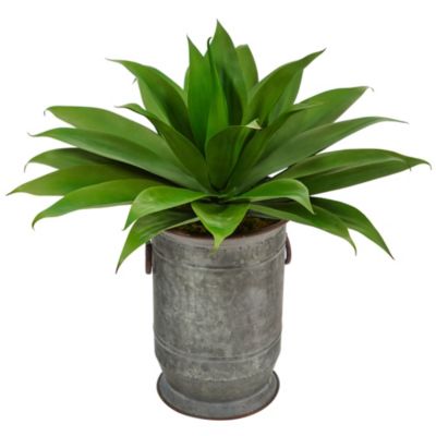 26-Inch Agave Succulent Artificial Plant in Vintage Metal Planter