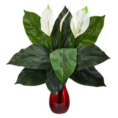24-Inch Spathiphyllum Artificial Plant in Ruby Planter