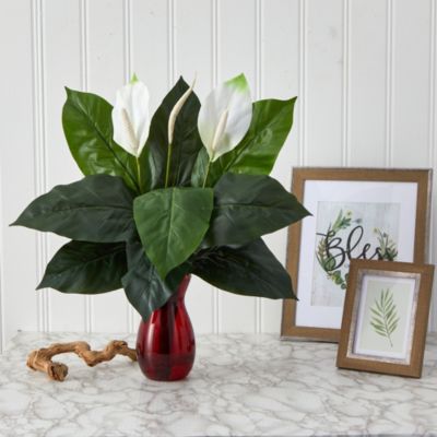24-Inch Spathiphyllum Artificial Plant in Ruby Planter