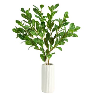 21-Inch Salal Artificial Plant in White Planter