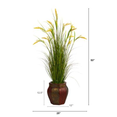 53-Inch Wheat Grain Artificial Plant in Decorative Planter